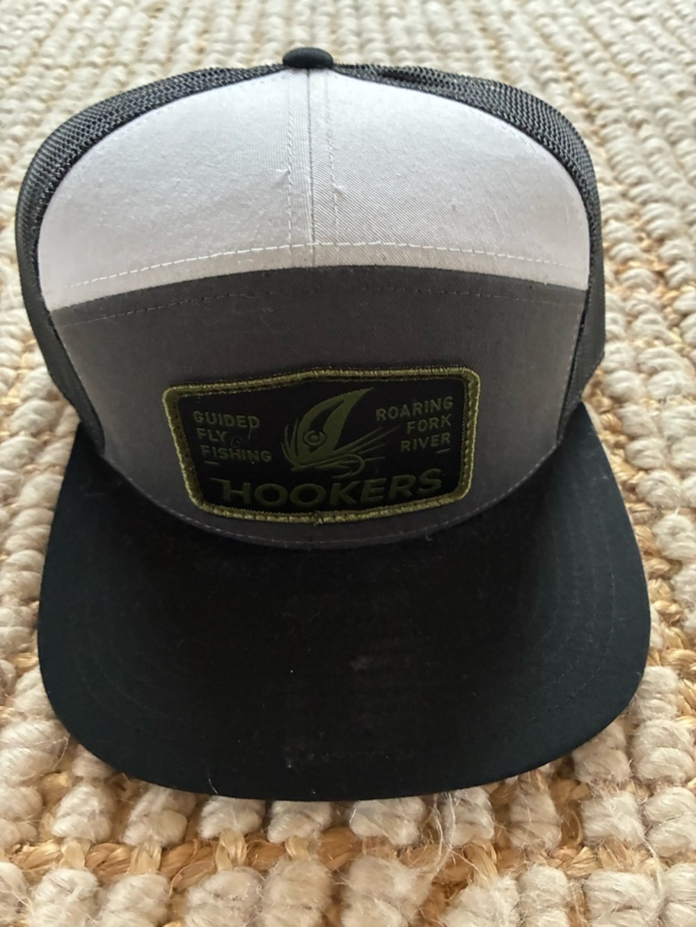 Hookers Patch Trucker Hat in Gray and Black
